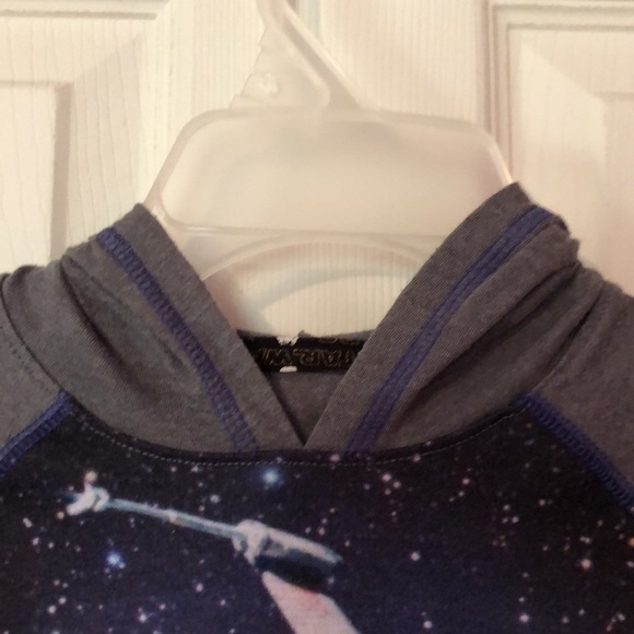 Star Wars Multicolor X-Wing Fighter Print T-Shirt Hoodie Boys Medium M 5/6 - Picture 2 of 12